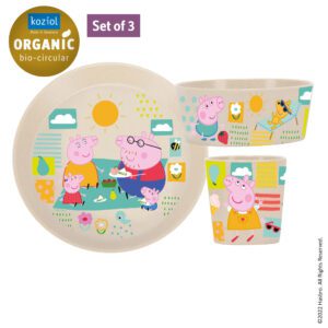 KOZIOL SMALL PLATE + BOWL + CUP CONNECT PEPPA PIG