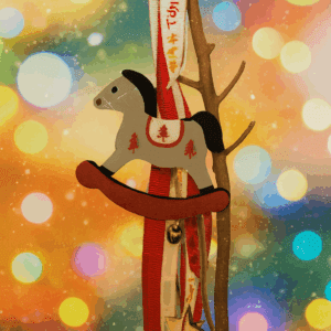 Χαρούμενο σχέδιο κρεμαστό αλογάκι