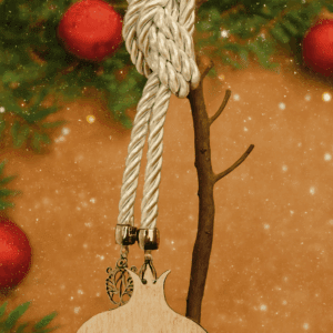 Γούρι ξύλινο χρυσό ρόδι