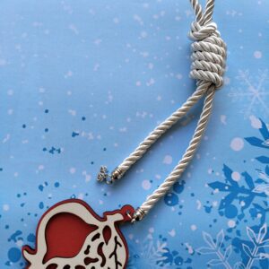 Ρόδι ξύλινο με λευκό κορδόνι