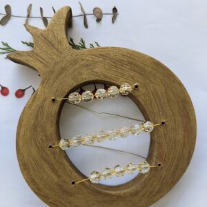 Ρόδι ξύλινο μεγάλο επιτραπέζιο χρυσό με χρυσές χάντρες