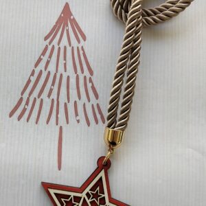 Ξύλινο αστέρι με χρυσό κορδόνι